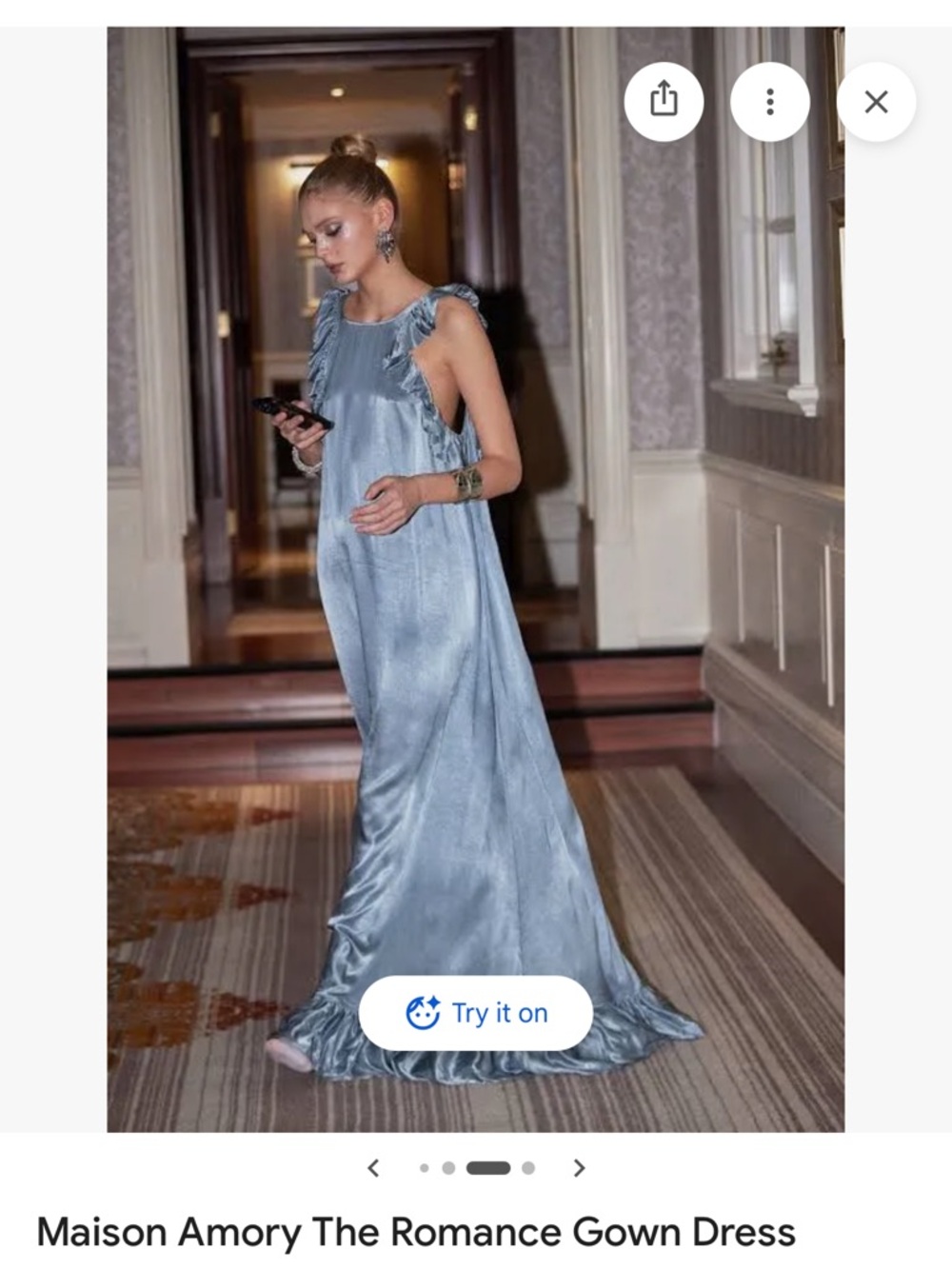 Light Blue Ruffle Maxi Dress - Picture 15 of 16